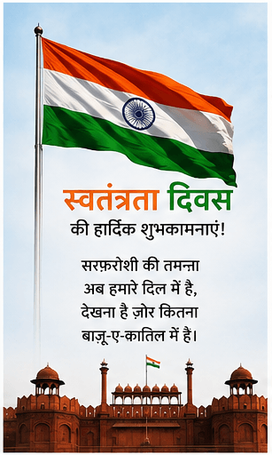 Happy independence day shayari images in hindi