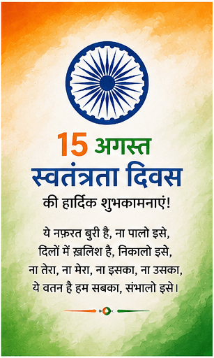 Happy independence shayari images with quotes
