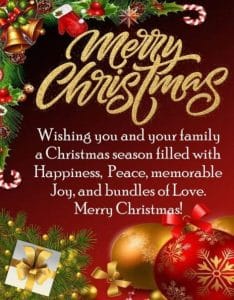 Red and gold Merry Christmas 2025 greeting wallpaper